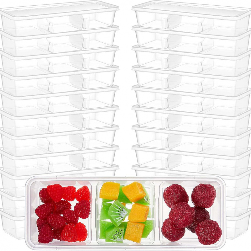 Meal Prep Japanese Food - 【25-Count 3-Section Food Container】500ml reusable bento