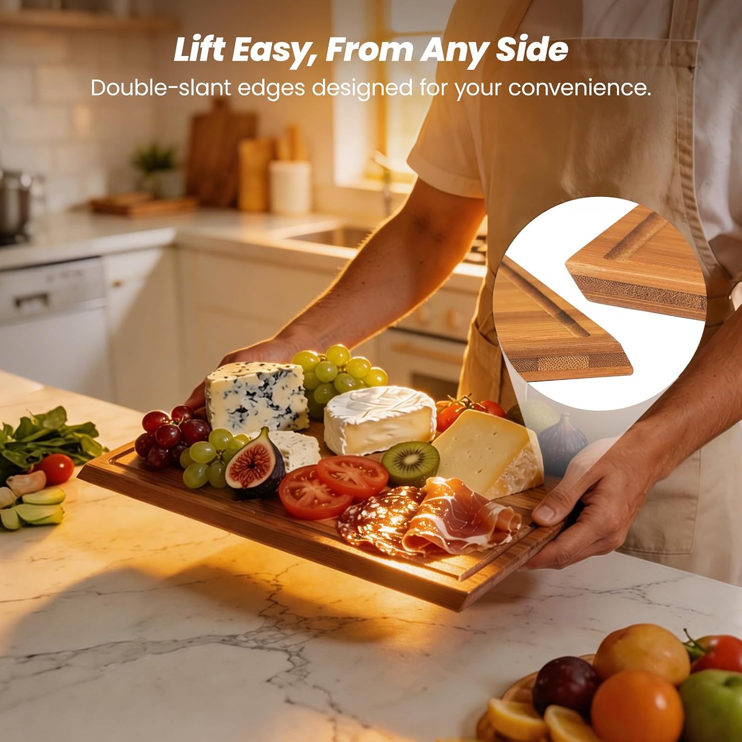 Bamboo Cutting Board Set With  - Meal Prep Juice recension och pris