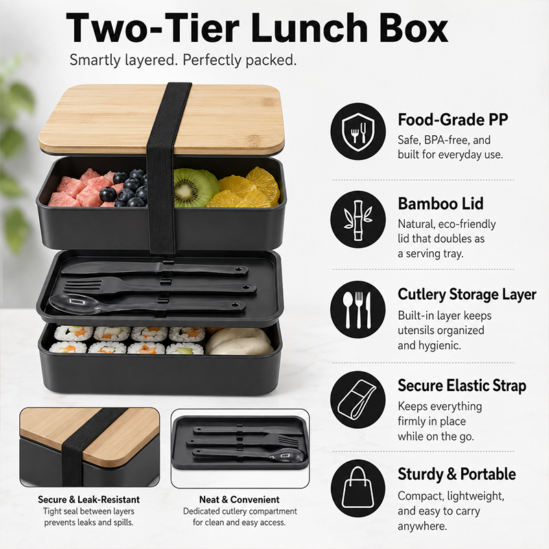 Japanese Double Layer Bento Lu - Meal Prep Japanese Food recension och pris