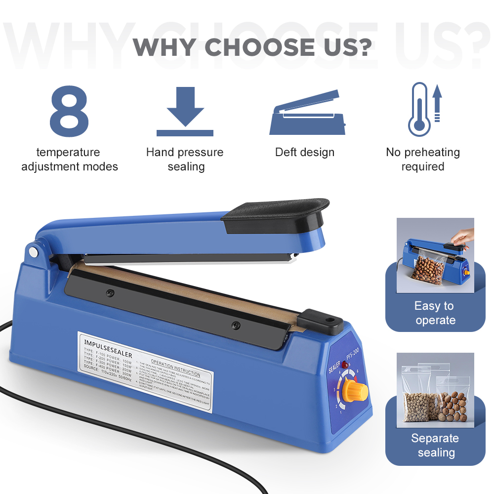 Impulse Sealer Machine Kitchen - Meal Prep Vacuum Seal recension och pris