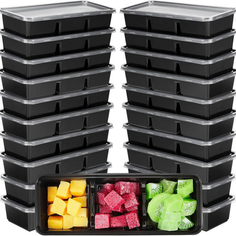 【25-Count 3-Section Food Conta - Meal Prep Japanese Food recension och pris
