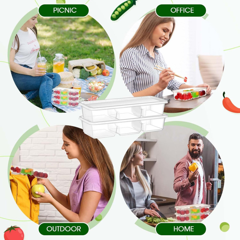 【25-Count 3-Section Food Conta - Meal Prep Japanese Food recension och pris