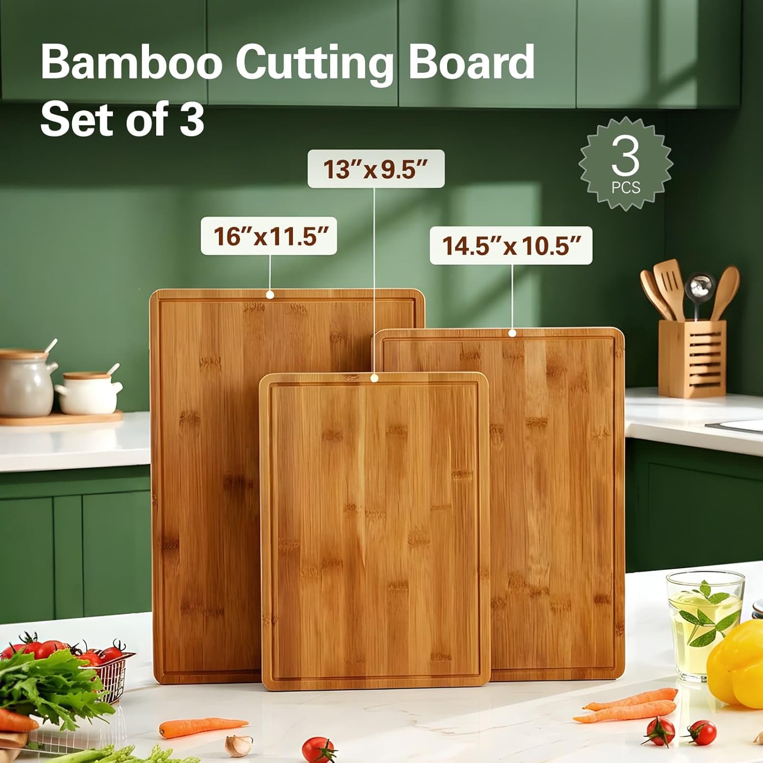 Bamboo Cutting Boards for Kitc - Meal Prep Juice recension och pris
